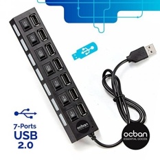 7 Port USB 2.0 HUB dengan Saklar Daya Individu dan LED Di Bawah Desain Beralih Ringkas Ringan Cepat Komunikasi untuk PC Linux Mac Windows Kecerdasan TV Aksesori Travel Harga MURAH OCBAN-Intl