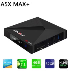 A5X Max+ 4GB 32GB Smart Android 7.1 TV Box KD RK3328 Quad-Core 5G WiFi 1000M LAN BT 4.1 MINI PC VP9 H.265 HDR10 4K Media Player - intl