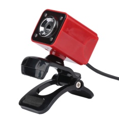 A862 HD Night Vision Cam Clip-on Web Camera 4 LED 360 Rotasi (Merah)-Intl