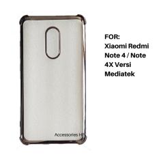 Accessories HP Anti Shock / Anti Crack List Chrome Soft Case for Xiaomi Redmi Note 4 / Note 4X Versi Mediatek - Hitam