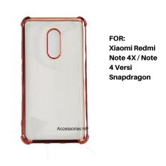 Accessories HP Anti Shock / Anti Crack List Chrome Soft Case for Xiaomi Redmi Note 4X / Note 4 Versi Snapdragon - Rosegold