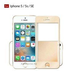 Full Cover Tempered Glass Warna Screen Protector for Iphone 5 / 5s / SE - Gold