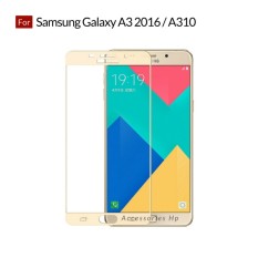 Accessories Hp Full Cover Tempered Glass Warna Screen Protector for Samsung Galaxy A3 2016 / A310 - Gold