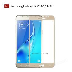 Accessories Hp Full Cover Tempered Glass Warna Screen Protector for Samsung Galaxy J7 2016 / J710 - Gold
