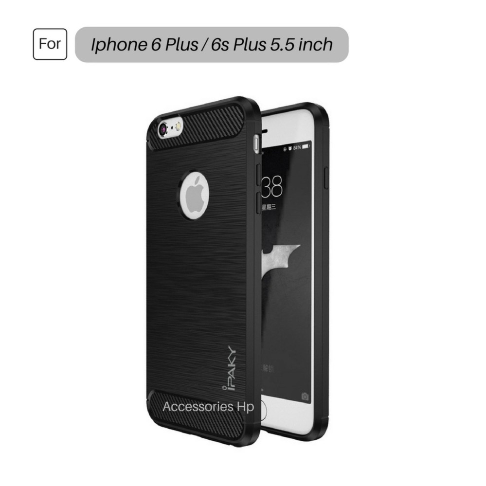 Annisa Store Premium Quality Carbon Shockproof Hybrid Case for iPhone 6 Plus / 6s Plus 5.5 inch - Black
