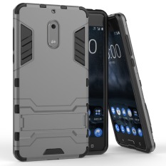 Accessories HP Transformer Rugged Kickstand Slim Armor Hardcase for Nokia 6 - Grey