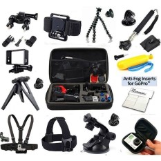 Accessories Kit for GoPro Hero 4 3+ 3 SJCAM SJ40 14 in 1PackageforGoPro Hero 4 3+ 3 Storage Protective Carry Camera Bag +Monopod+Chest Harness Strap + Head Strap + Wrist Strap + SuctionCup+Camera Frame + Flexible Tripod + Floaty Floating Hand Gri - intl