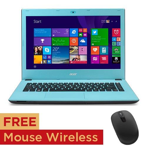 Acer Aspire E5-473-307F Notebook - Blue [14 Inch/ i3-4005U/ 2GB/ 500GB/ Win 8]