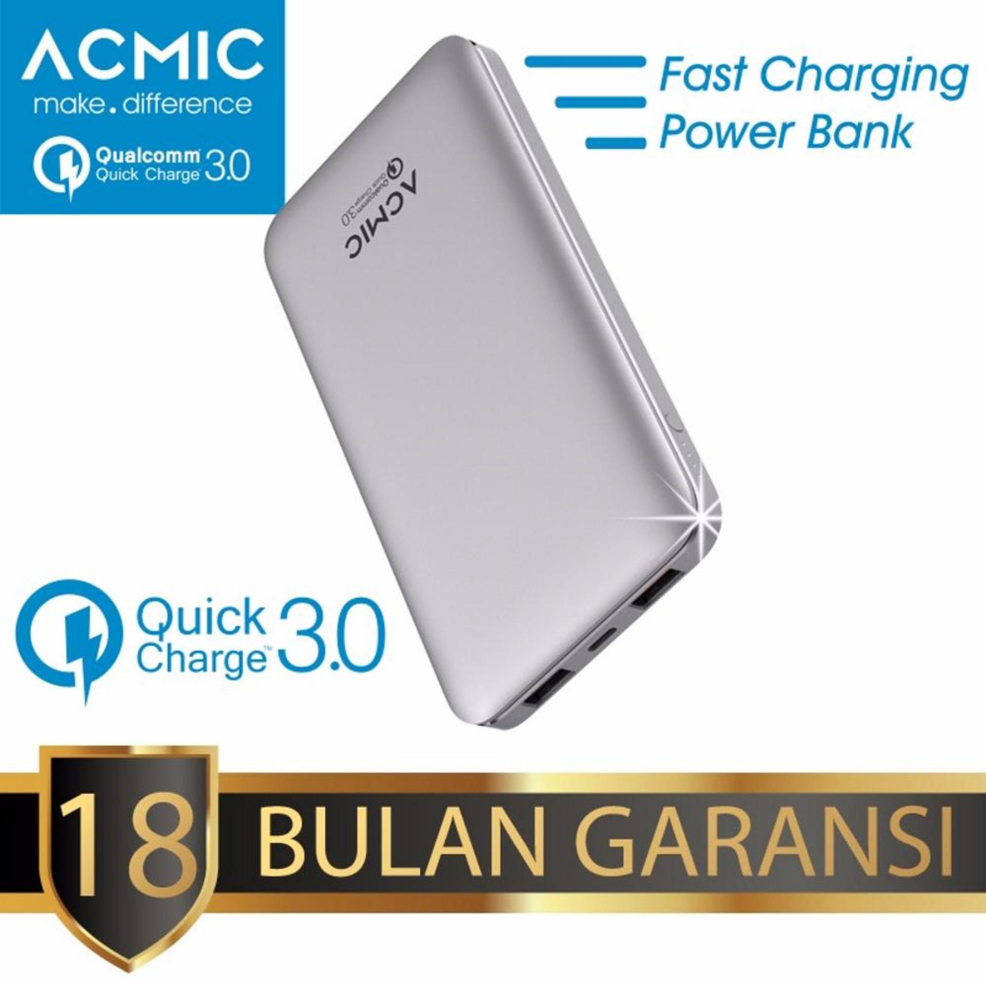 Acmic A10Pro Power Bank 10.000Mah Fast Charging Usb 3.0