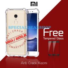 Acrylic Anticrack Mika Case Free Tempered Glass for Xiaomi Redmi Note 4X - Belakang Acrilic Keras - Pinggir Silicone Soft - Clear