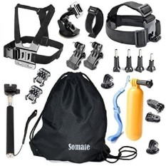 Action Camera Accessories Kit for AKASO EK7000/Gopro Hero 5 4 3+ 3 2 1 Silver Black. Basic Common Outdoor Sports Bundle for SJCAM SJ4000 SJ5000 SJ6000/MGcool Explorer-Pro 4K/Lightdow/DBPOWER/Apeman - intl