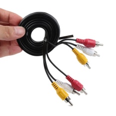 Adapter Cable Cord 1.2M Triple 3 RCA Male to 3 RCA Male AV TV Out Audio Video - intl