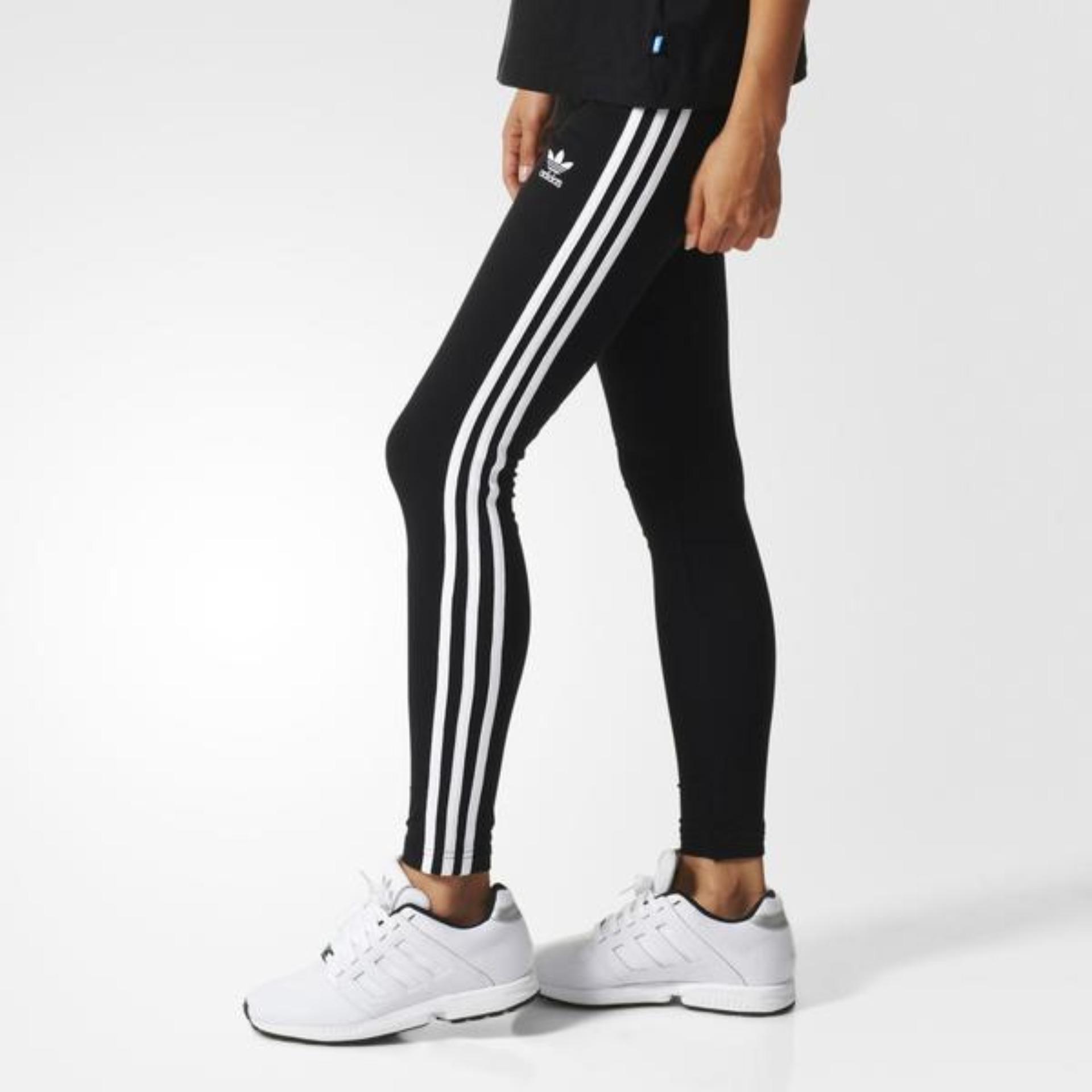 Perlengkapan Olahraga & Outdoor Adidas Adidas Celana leggings wanita 3 stripes AJ8156 hitam