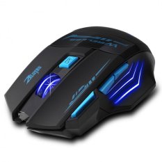 Yg Dpt Mengatur 2400 Dpi Optik mouse Game Nirkabel Permainan For Laptop PC Hitam And Biru Gratis Pengiriman