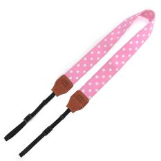 Adjustable Fashion Cute Dot Pola Camera Shoulder Neck Strap Belt Band Universal untuk Kamera DSLR Nikon Canon Sony Panasonic Pink -Intl