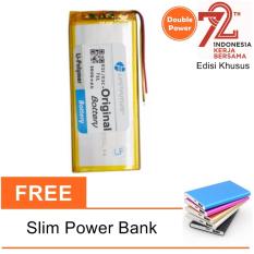 Advan Baterai Tab E1C Double Power 3000mAh - White + Free Power Bank Slim 5500mAh