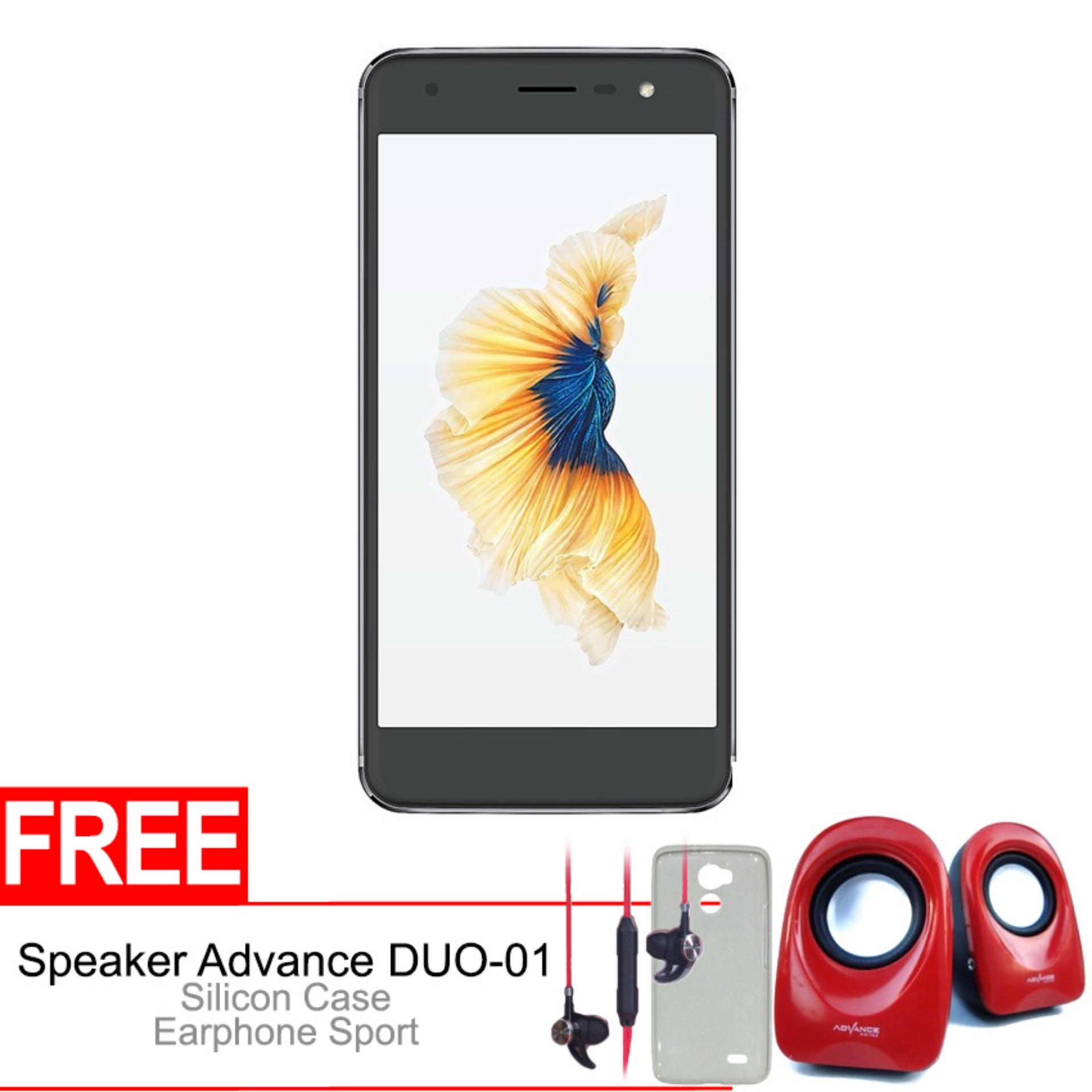 Advan Vandroid G1 3/32GB 4G - Grey + Gratis Speaker Advance DUO-01, Silicon Case & Earphone Original