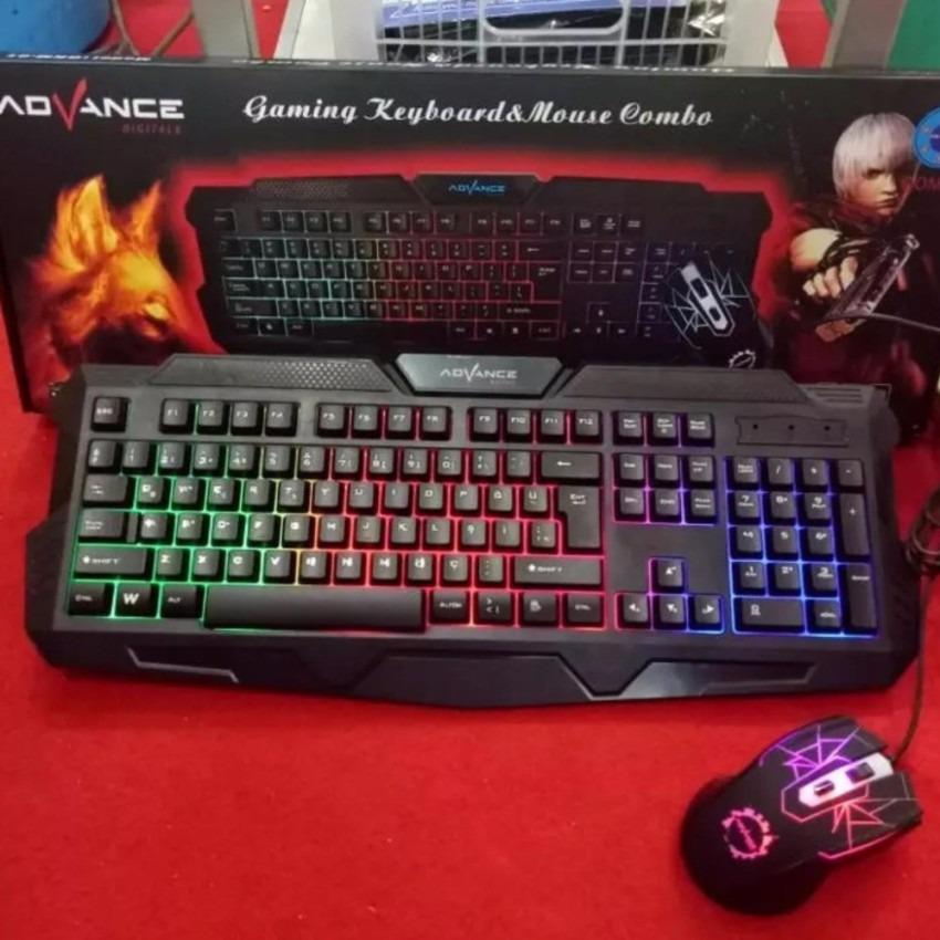ADVANCE GAMING KEYBOARD PLUS MOUSE GKM-01 BACKLIGHT - Hitam