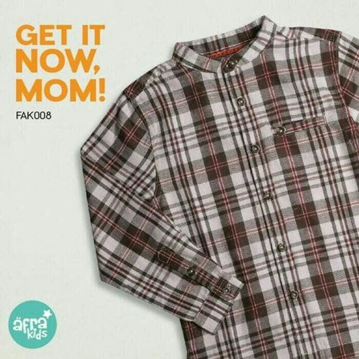 Afrakids baju koko anak lengan panjang premium motif kotak
