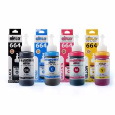 Aiflo 664 Paket Komplit Untuk Printer Epson L100 L350 L1300 - 4 Botol