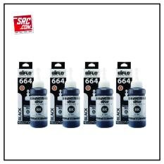 Paket Hemat Tinta Epson 664 Aiflo L100 L200 L350 4 Botol 100ml Hitam Black