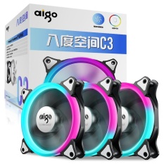 Aigo C3 Kipas RGB 120 Mm Wadah Lensa Warna-warni Kipas Angin Pendingin dengan Pengontrol Kipas Adjustable LED Cincin Pendingin Udara Fan 12 Cm-Intl