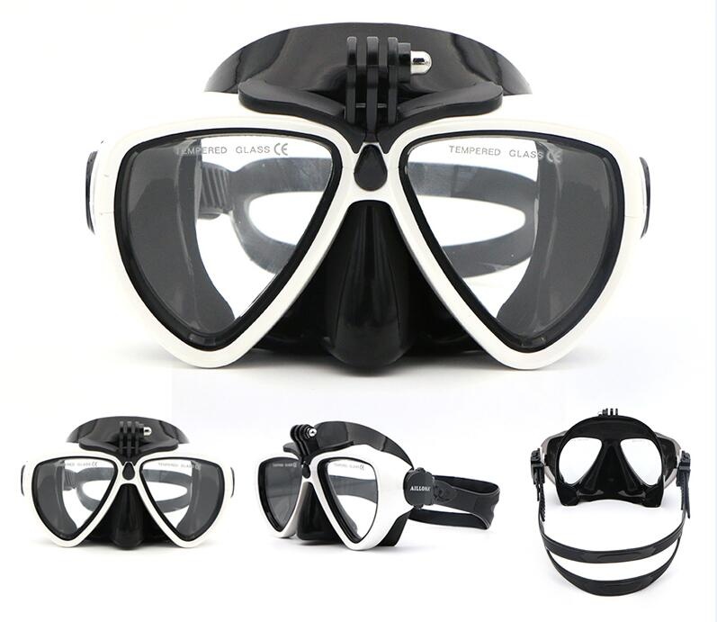 Ailloma Scuba Anti-kabut Di Bawah Air Kamera Dudukan Penyangga Menyelam Masker Anti-selip Kaca Melunakkan Silikon PVC Renang Masker Kacamata -Internasional