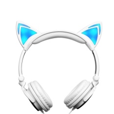 AJKOY-Lipat Berkedip Headphone Telinga Bercahaya Headphone Gaming Headset Musik Earphone dengan LED Light untuk