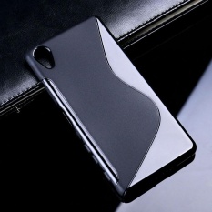 AKABEILA untuk Sony Xperia X Performance Dual Sline TPU Silicone Back Cover untuk SONY F8132 F8131 S Line Soft Phone Case Black Sederhana Tas Ponsel Case-Internasional
