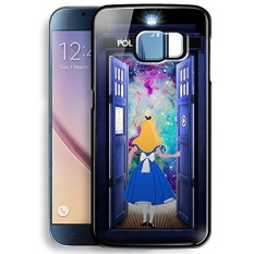 Alice in Wonderland and Tardis Doctor Who in Galaxy for Samsung Galaxy S6 Black case - intl