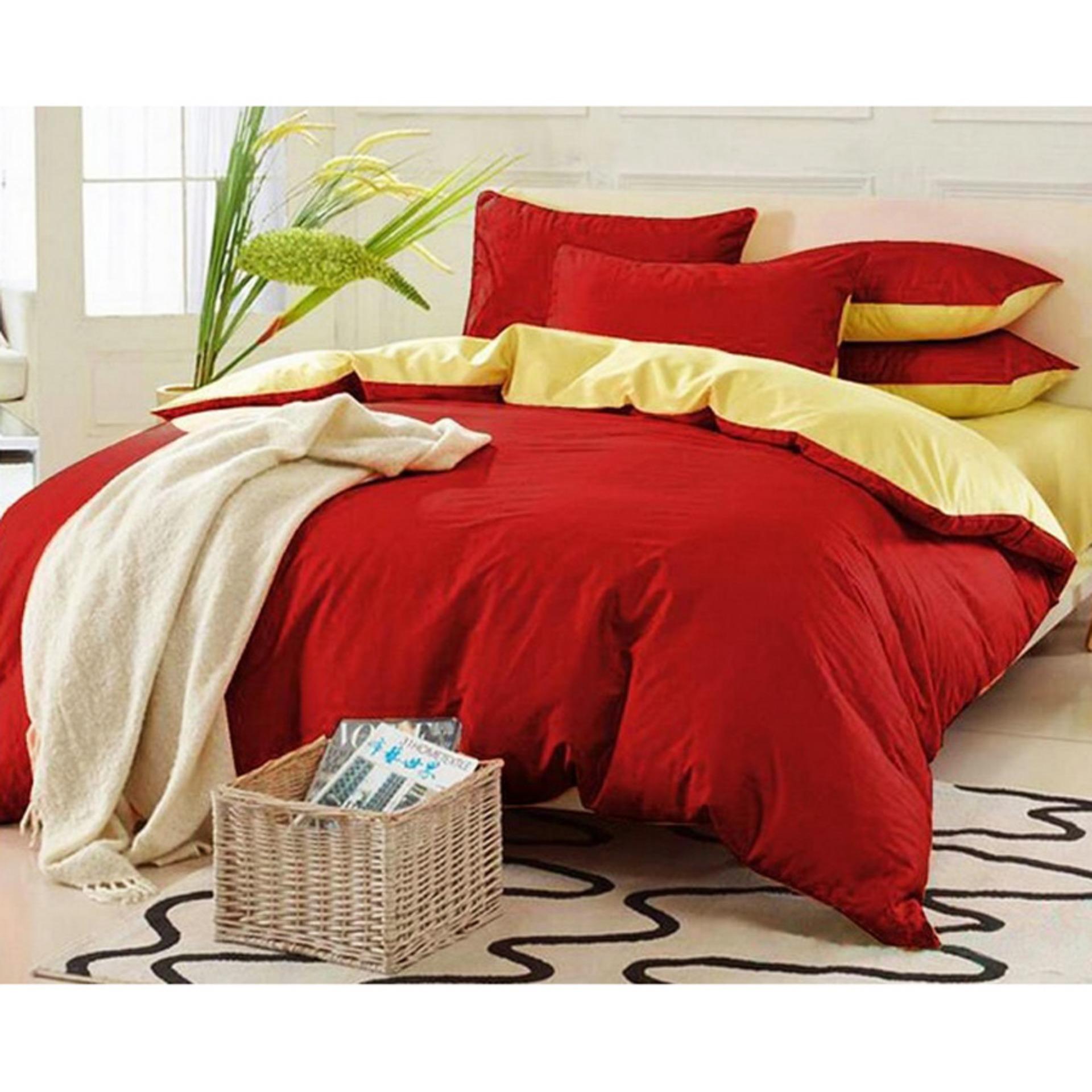 Alona Ellenov Jepang Polos Merah Kuning Bed .