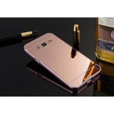 Aluminium Bumper with Mirror Back Cover for Samsung Galaxy J2 2015 - Rose Gold