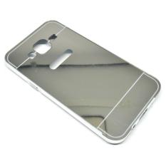 Aluminium Bumper with Mirror Back Cover for Samsung Galaxy J5 2015 - Silver