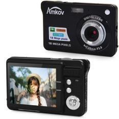 Amkov CDC3 2.7 Inch TFT Layar 18.0MP CMOS 3.0MP Anti-goyang Kamera Video Digital dengan 8X Digital Zoom (hitam) -Intl