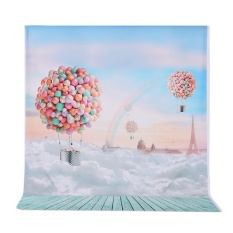Andoer 1.5*2 M Fotografi Latar Belakang Latar Belakang Balon Rainbow Blue Sky Pattern untuk Anak-anak Anak-anak Potret Foto Foto Pernikahan Shooting-Intl