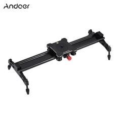 Andoer 40 Cm/15.7in Jenis Bantalan Logam Campuran Aluminium Portabel Kamera Penggeser Trek Dolly Stabilizer Sistem Rel Max. beban 6Kg/1.3lb untuk Nikon Canon Sony DSLR Kamera Camcorder DV Film Video Membuat-Intl