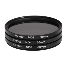 Andoer 58 mm Fader Filter ND Filter Set Kit netral kepadatan fotografi (ND2 ND4 ND8) untuk Nikon Canon Rebel T5i T4i EOS 1100D 650D 600D DSLR