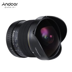 Andoer 8 Mm F/3.5 Wi Ultra Lebar HD Fisheye Asferis Bundar Lensa untuk Canon EOS DSLR Kamera- penuh Bingkai Kompatibel-Internasional