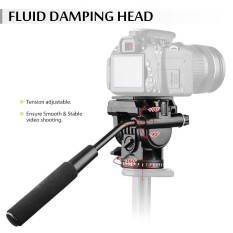Andoer ABS 360 Derajat Fluid Drag Video Action Head Panoramic Hidrolik Redaman Kepala Fotografi For Canon Nikon Sony DSLR Kamera Camcorder For Tripod Monopod Slider Pemotretan Shooting Outdoorfree
