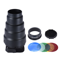 Andoer Conical Snoot Light Modifier W/50 Derajat Honeycomb Warna Filter For Neewer Canon Nikon Yongnuo GODOX Meike Vivitar Fotografi On-camera Speedlite Speedlight Outdoorfree-Intl