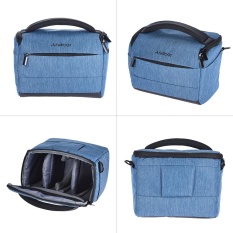 Andoer Cuboid Berbentuk DSLR Camera Shoulder Bag Portable Fashion Polyester Camera Case untuk 1 Kamera 2 Lensa dan Kecil Aksesoris untuk Canon Nikon Sony Fujifilm Olympus Panasonic-Intl