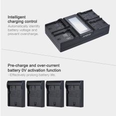 Andoer DMW-BLF19E 4-Channel LCD Kamera Digital Pengisi Daya untuk Panasonic Lumix DC-GH5 DMC-GH3 DMC-GH3K DMC-GH4 DMC-GH4K-Internasional