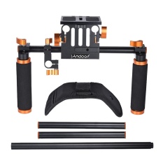 Andoer DSLR Kamera Camcorder Bahu Rig Stabilizer Genggam Film Film Membuat Sistem dengan 15 Mm Joran Pancing untuk Canon Nikon D6300 D6000 sony A7 untuk Memasang Kotak Matte Mengikuti Fokus-Intl