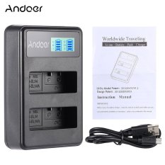 Andoer EN-EL14 EN-EL14A Isi Ulang Paket Charger Layar LED 2-Slot Kabel Perlengkapan USB untuk Nikon D3100 D3200 D3300 D5100 D5200 D5300 D5500 DF Coolpix P7000 P7100 P7700 P7800 DSLR Kamera Outdoorfree