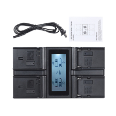 Andoer EN-EL15 NP-F970 4-Channel Kamera Pengisi Daya Digital dengan Layar LCD untuk Nikon D500 D610 D7100 D750 D800 D7200 untuk sony NP-F550 F750 F950 NP-FM50 FM500H Outdoorfree-Intl