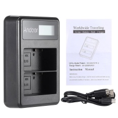 Andoer EN-EL15 Isi Ulang Tampilan Pengisi Daya Paket 2 Slot Kabel USB Perlengkapan untuk Nikon 1 V1 D600 D610 D750 D800 d810 D810A D7000 D7100 D7200 Digital SLR Kamera-Internasional