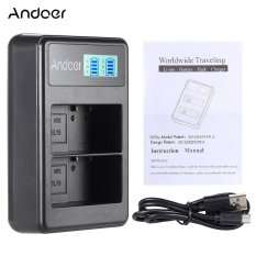 Andoer EN-EL15 Isi Ulang Layar LED Paket Charger 2-Slot Kabel Perlengkapan USB untuk Nikon 1 V1 D600 D610 D750 D800 D810 D810A d7000 D7100 D7200 Digital SLR Kamera Outdoorfree-Intl
