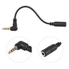 Andoer EY-S04 3.5mm 3 Tiang TRS Wanita Sampai 4 Pole TRRS Pria 90 Derajat Kanan Mikrofon Kabel Adaptor Audio Stereo MIC Converter untuk IPad IPhone Samsung Huawei Smartphone-Intl