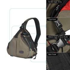 Andoer K1 Segitiga DSLR Kamera Tas Silang Sling Pembawa Kasus Anti Guncangan Anti-Air dengan Tripod Penahan untuk Canon Nikon Sony Olympus PENTAX-Internasional