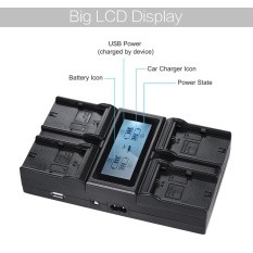 Andoer LP-E6 LP-E6N 4-Channel Pengisi Daya Kamera Digital dengan Layar LCD untuk Canon EOS 5DII 5 DIII 5DS 5DSR 6D 7DII 60D 80D 70D-Intl